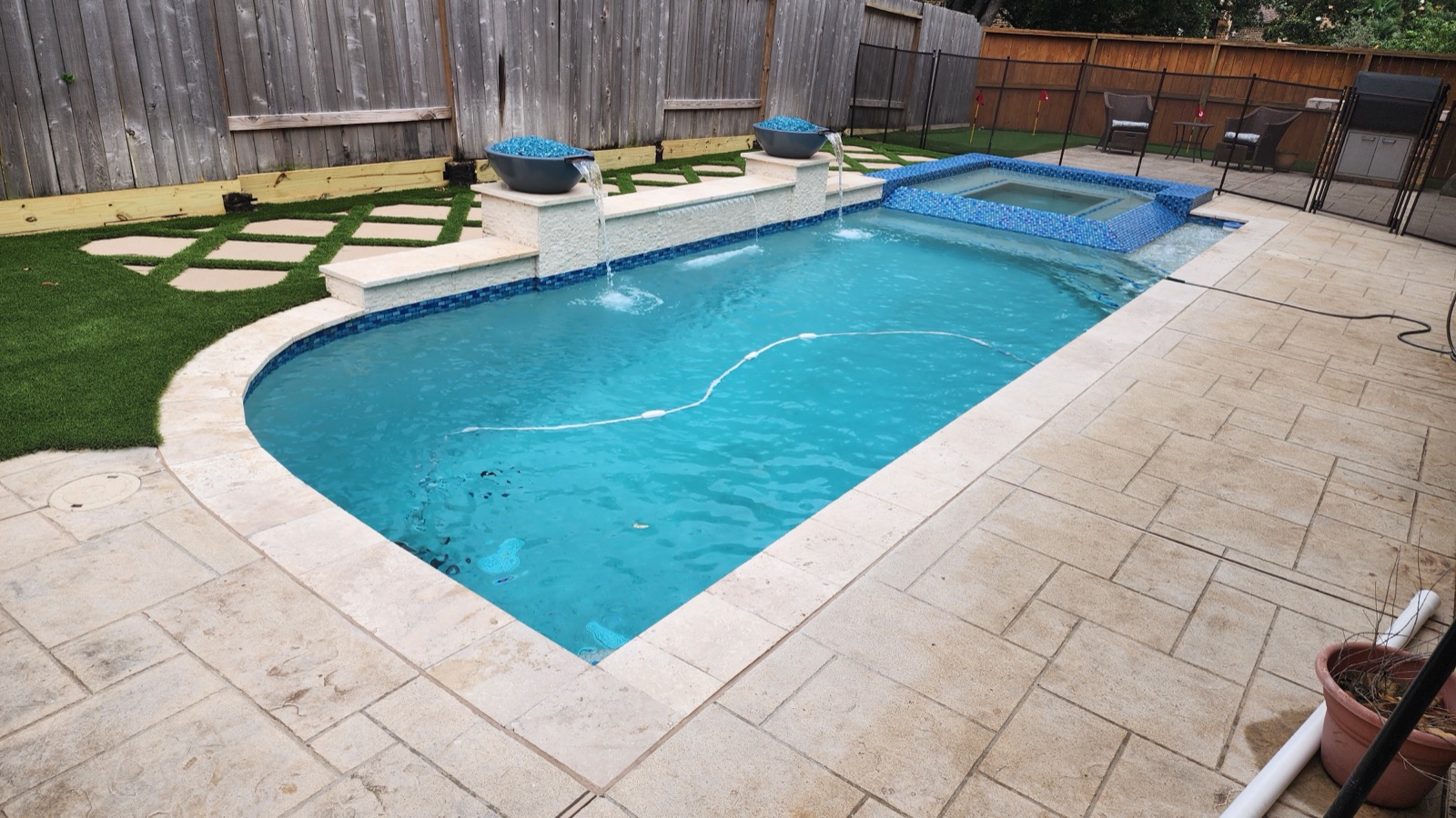 Pool with custom lighting and finish in Houston