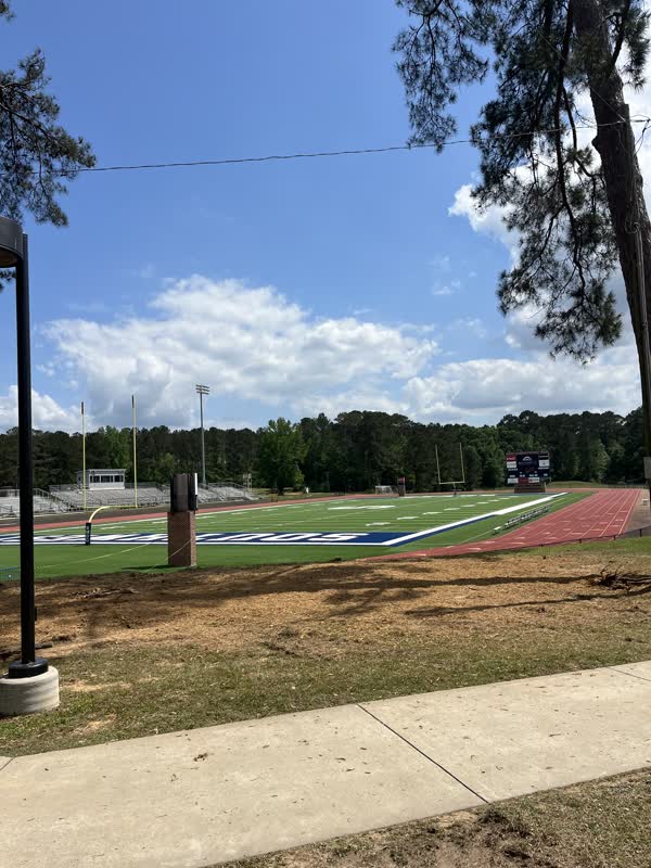 The same area beside the ball field cleared and leveled after stump grinding