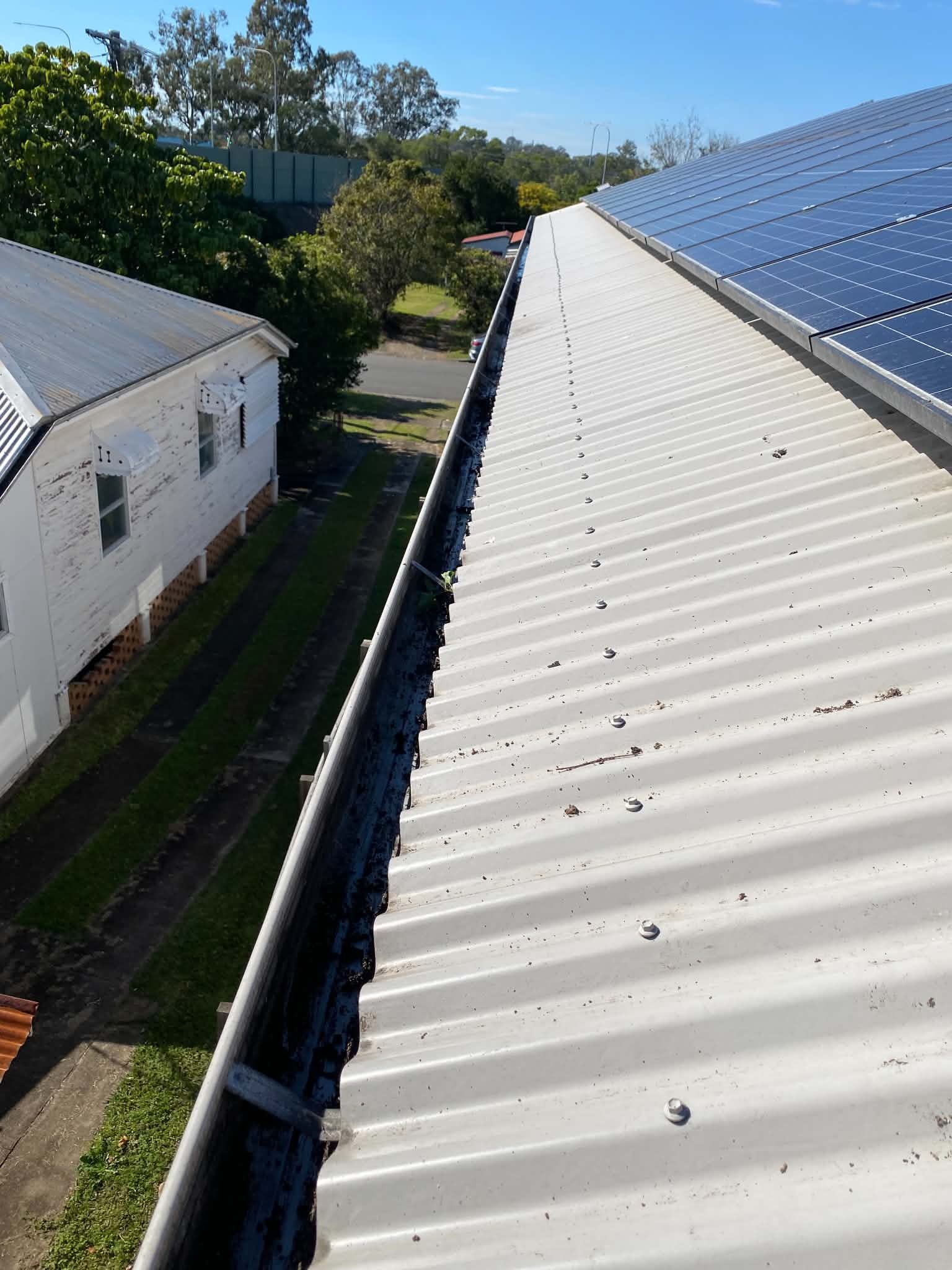 Gutters after cleaning
