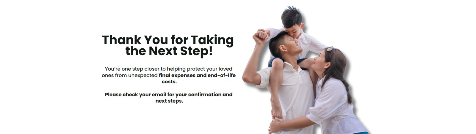 Thank-you page shown after booking an appointment