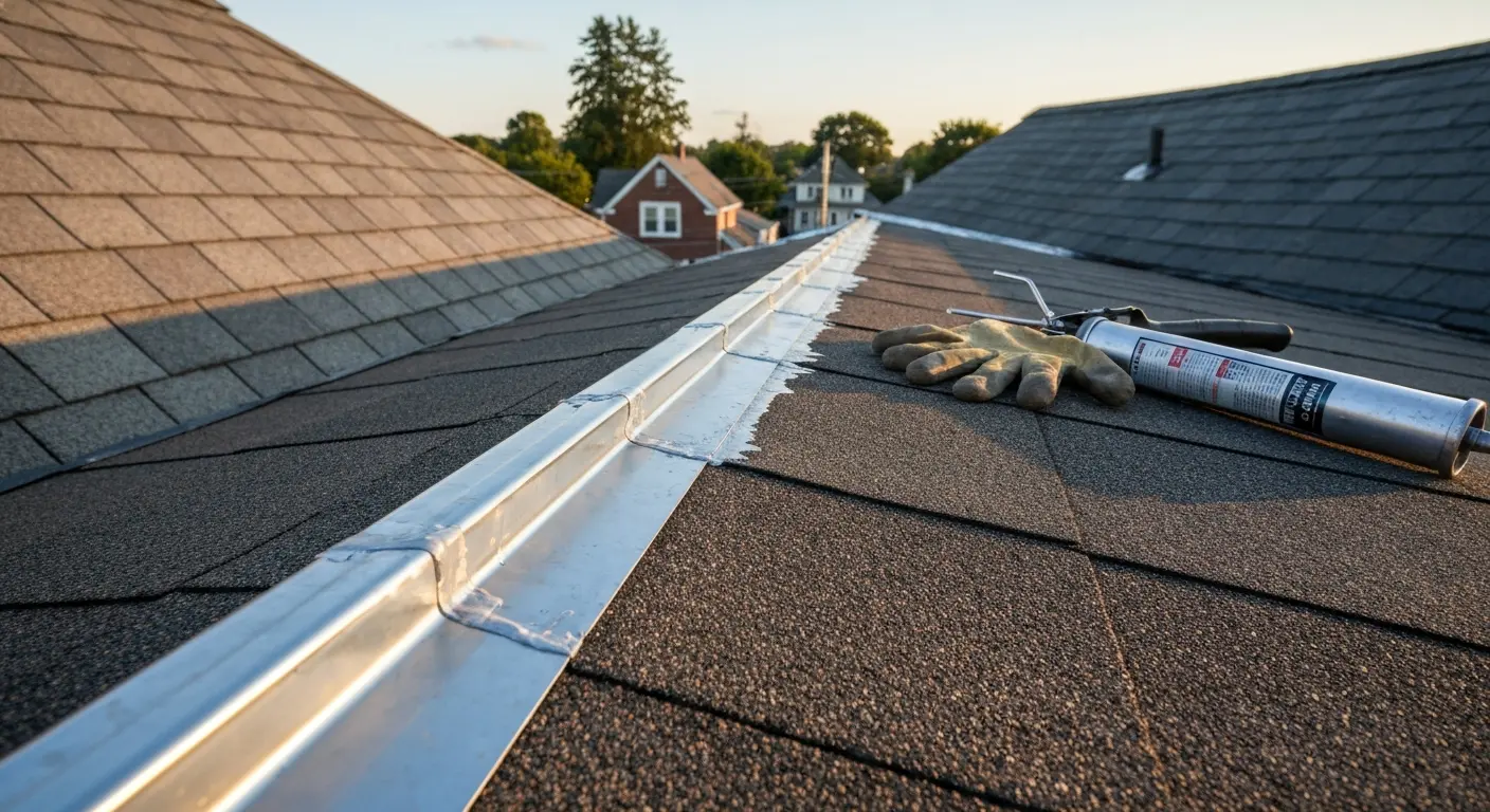 Roof repair closeup