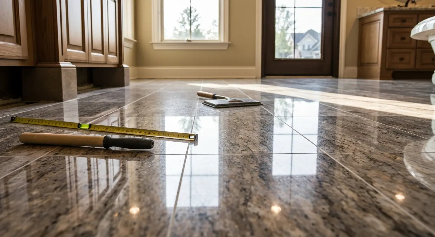 Natural stone bathroom flooring
