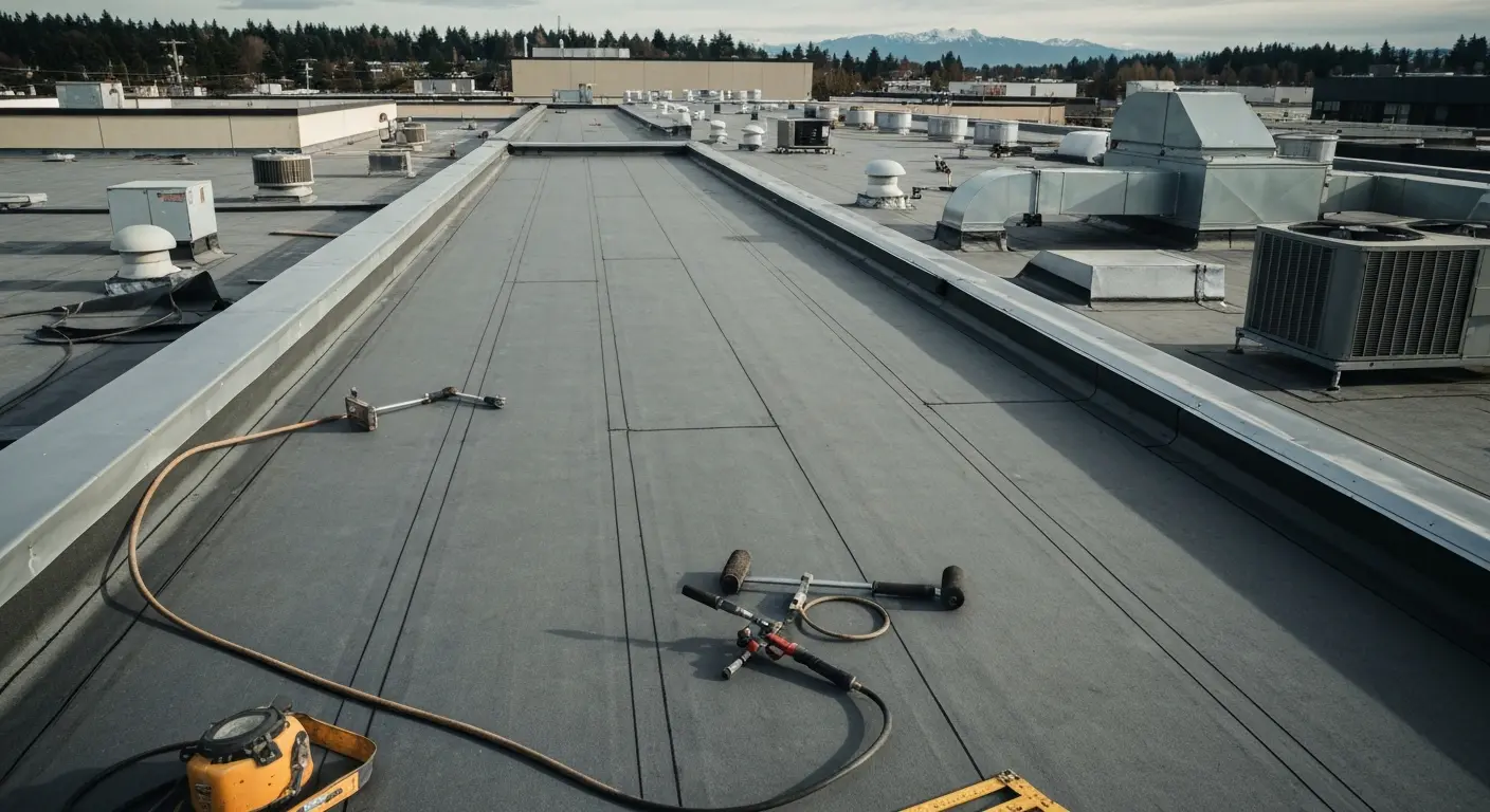 Flat roof installation