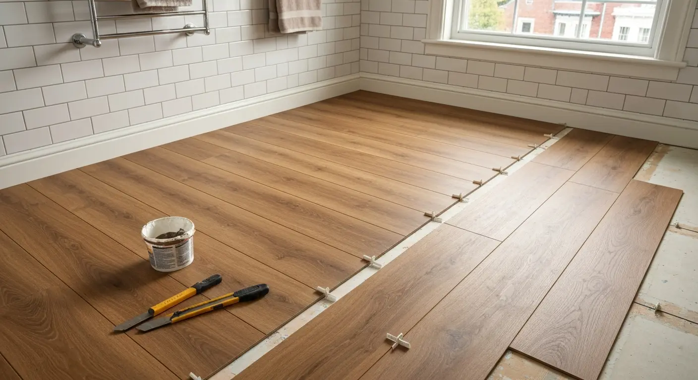 Luxury vinyl bathroom flooring