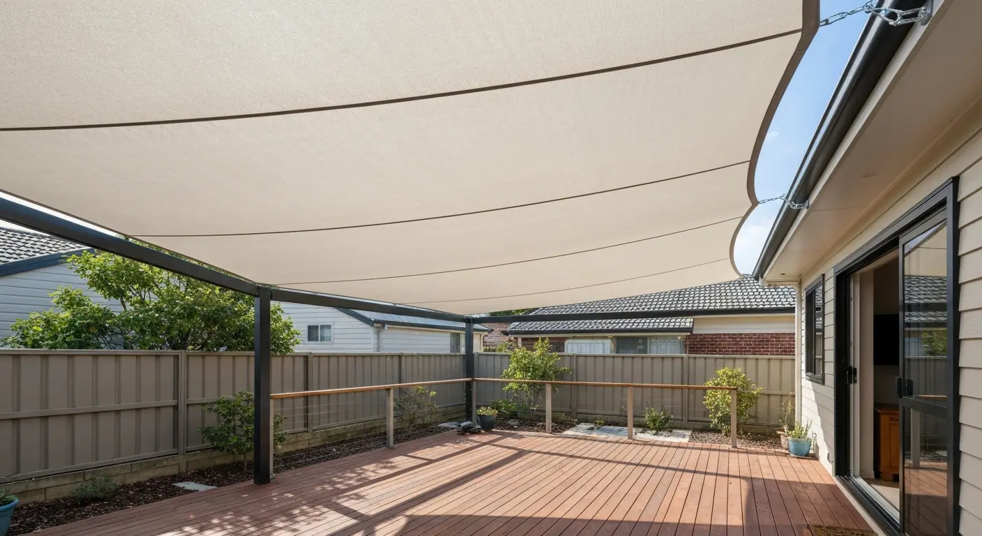 Shade sail deck cover