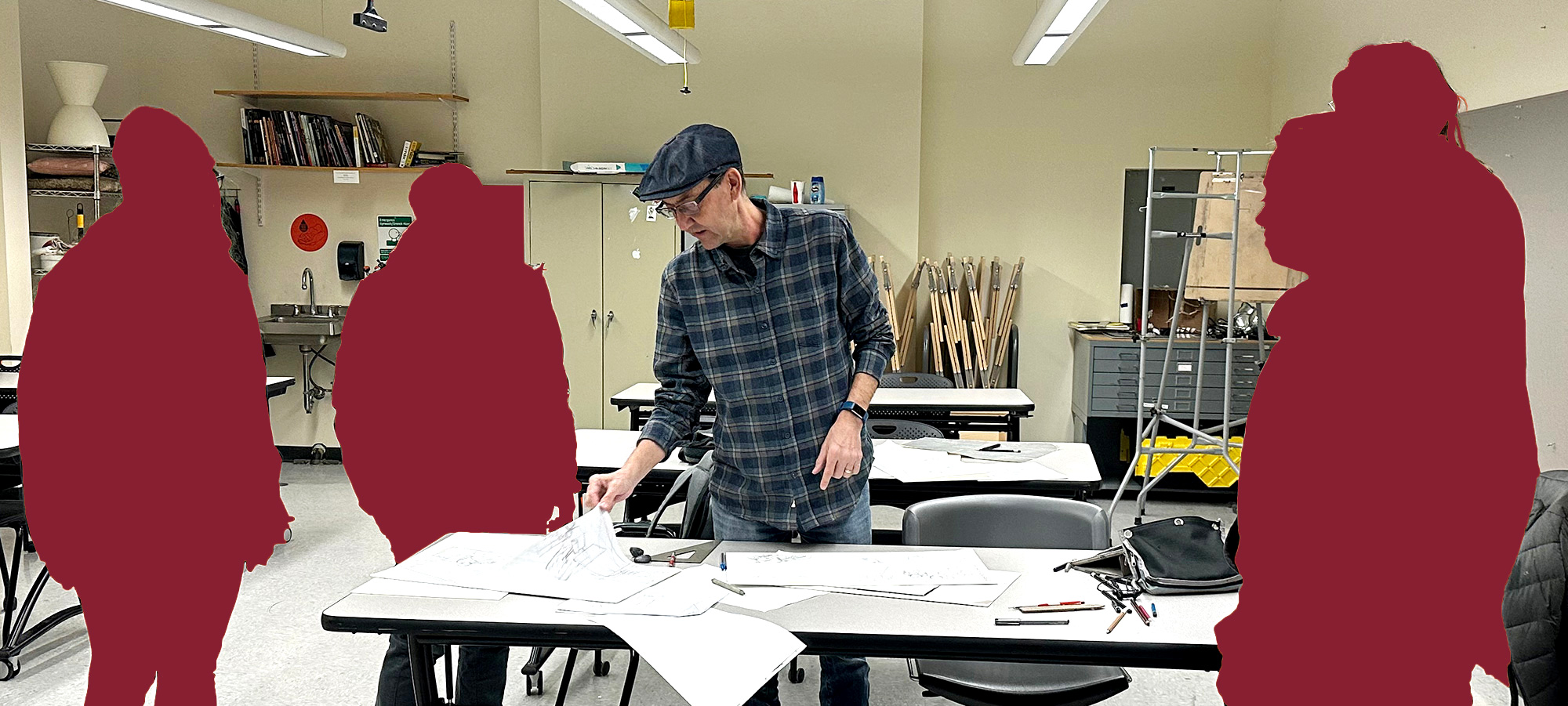 Hummel Art School instructors Cherish and Benjamin J Hummel in the classroom