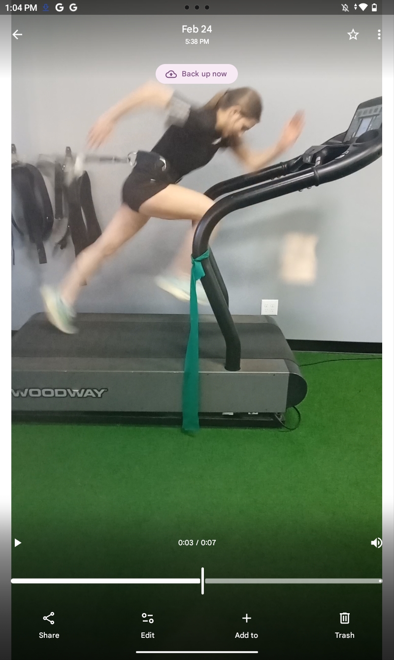 Woodway Force treadmill acceleration training
