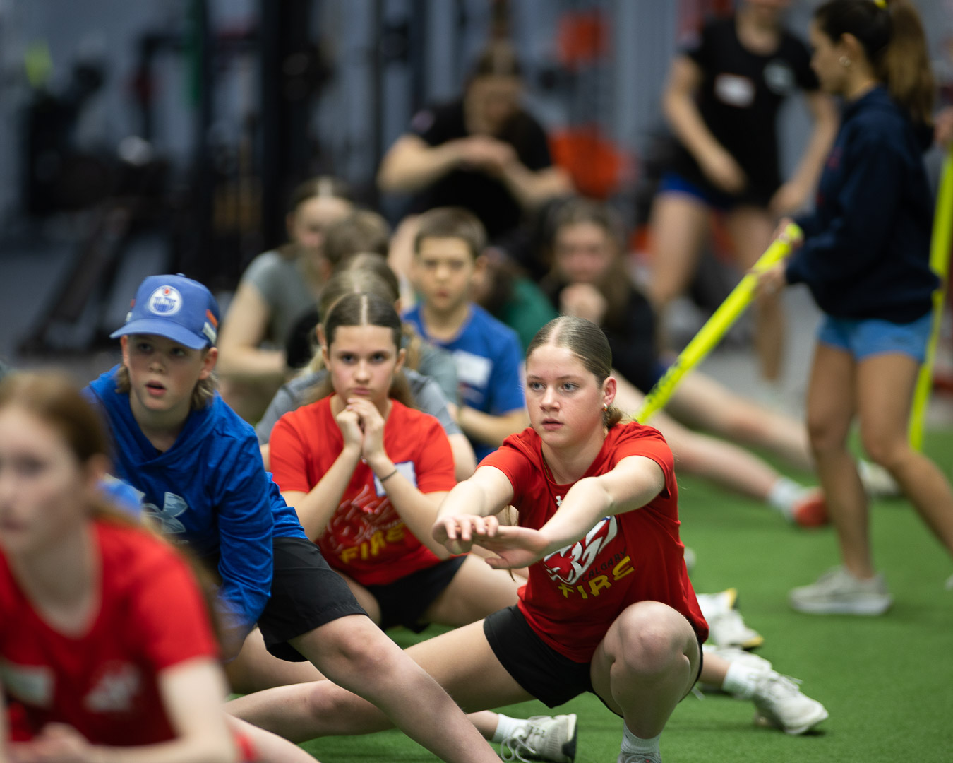 Youth athletes training at the Stride Accelerator Program at Jungle Athletics Calgary