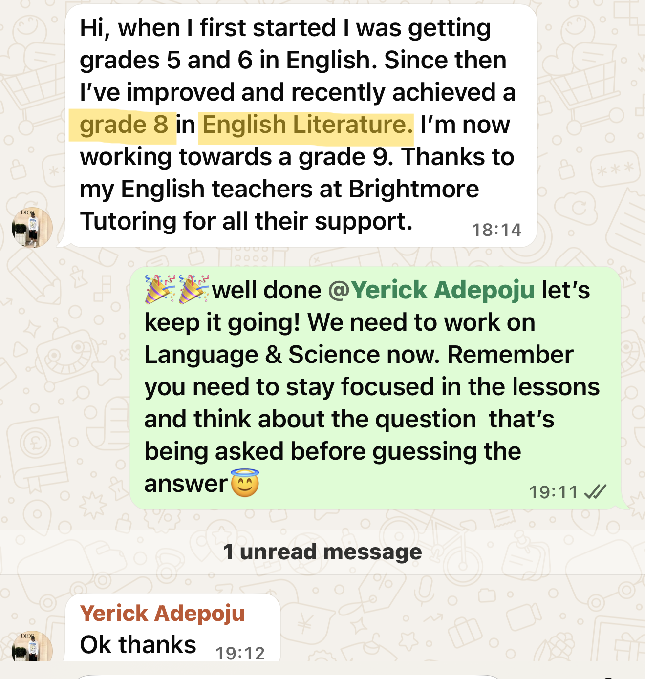 Brightmore written testimonial