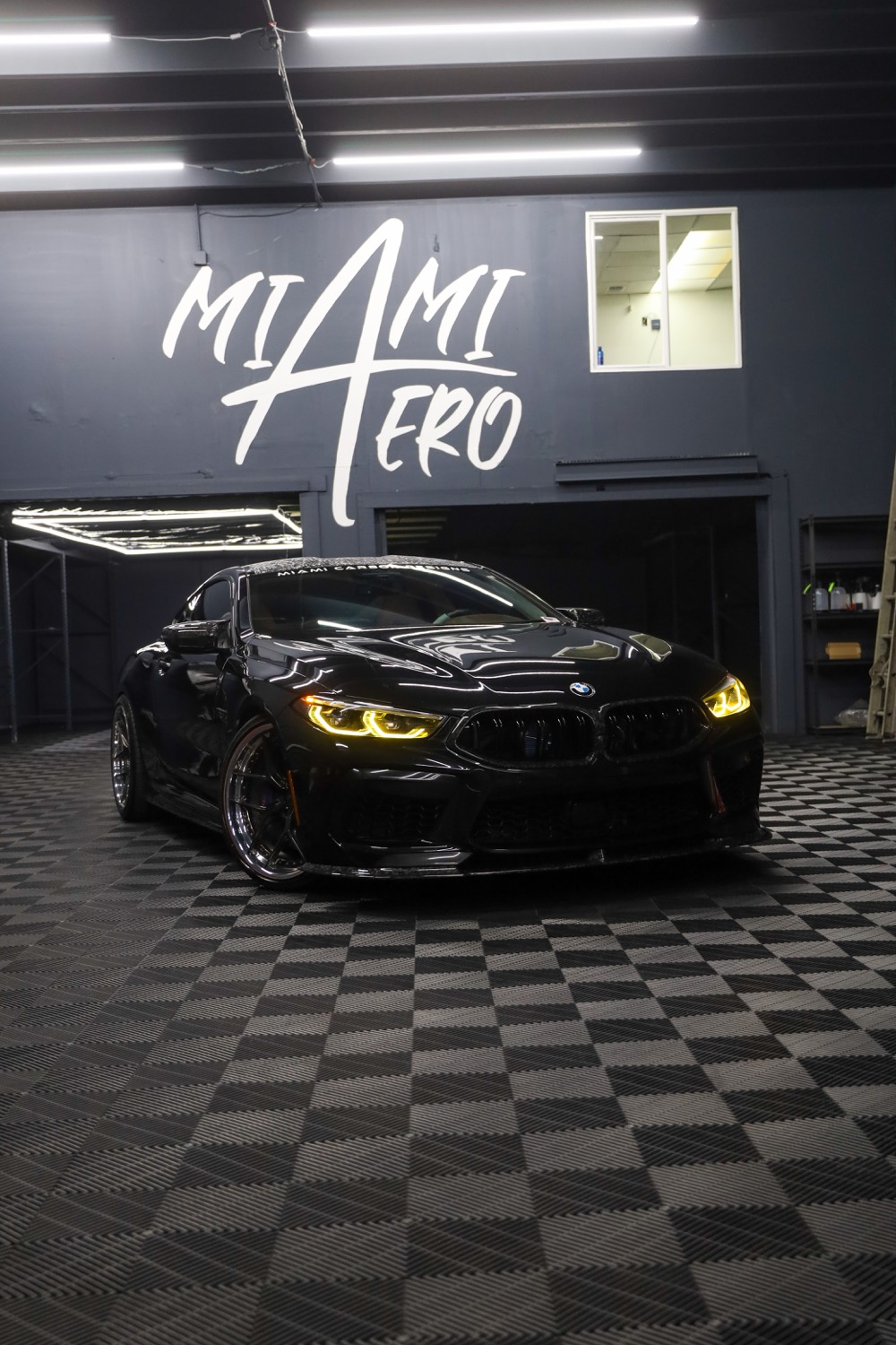 Black BMW in the install bay