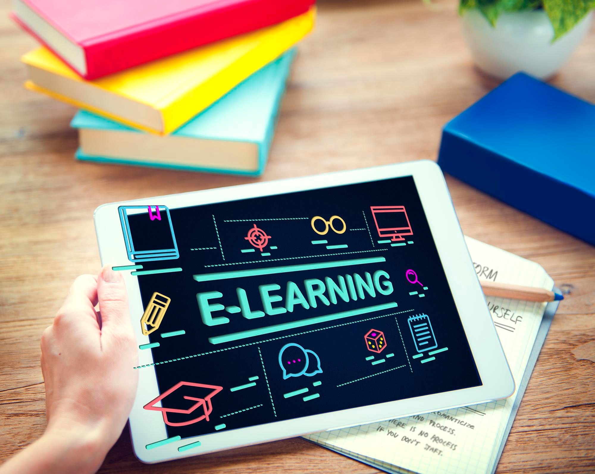 E-learning on digital tablet