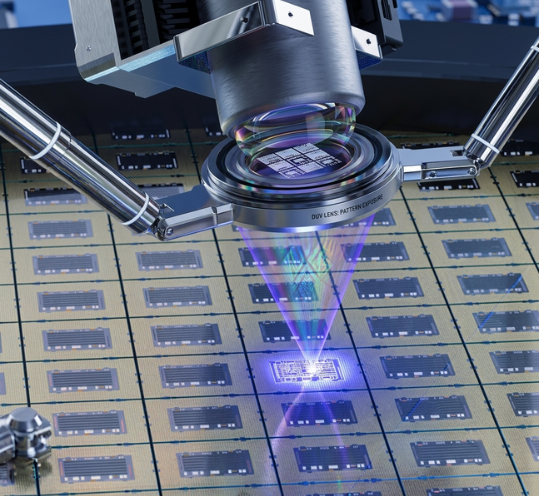 Photolithography in progress.