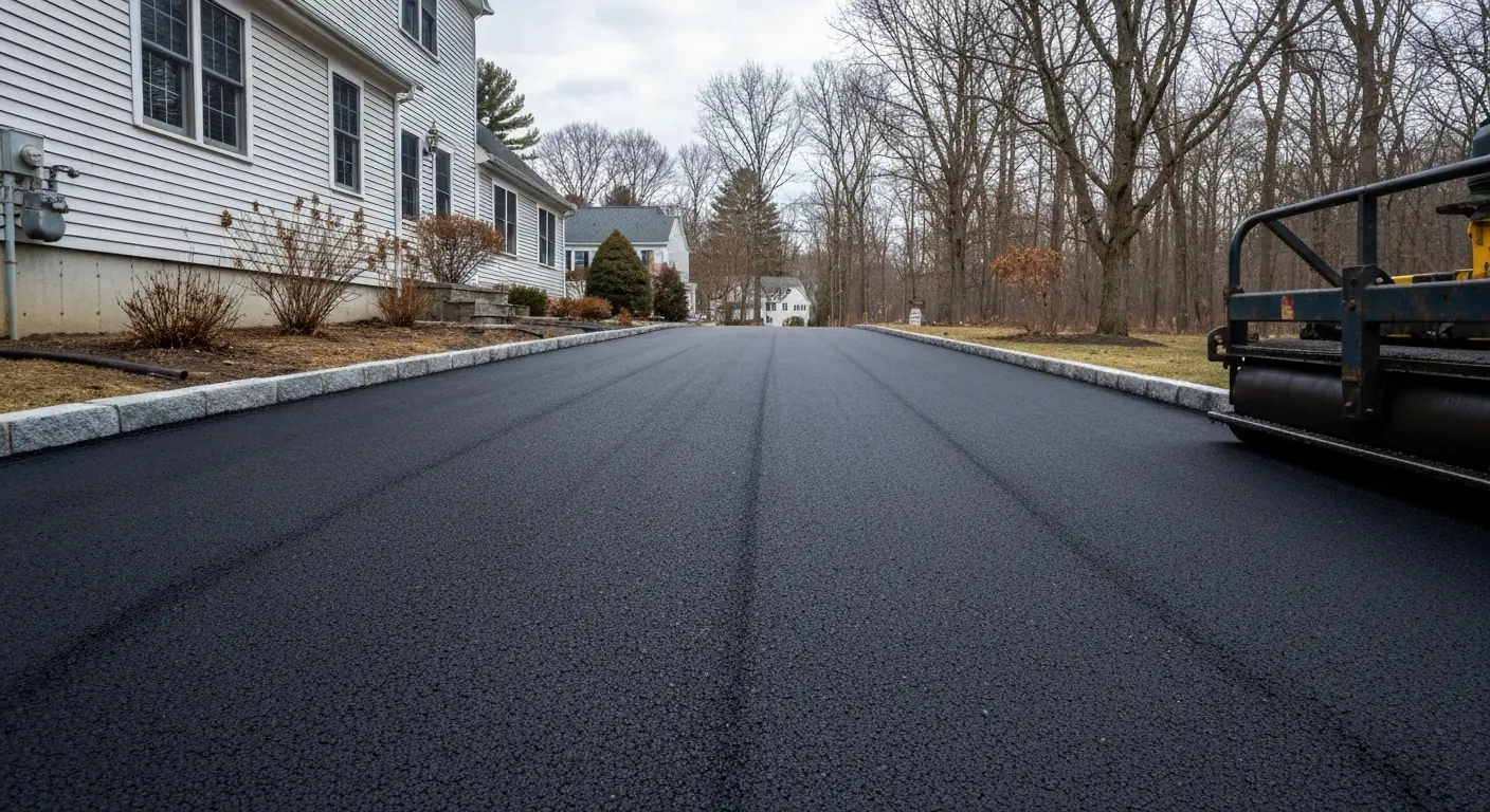 Fresh asphalt driveway in Palmer
