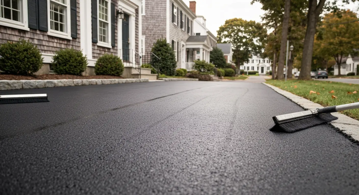 Asphalt sealcoating and crack repair