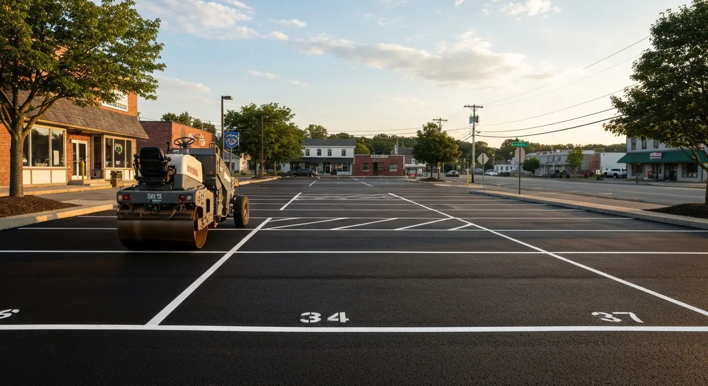 Commercial parking lot paving