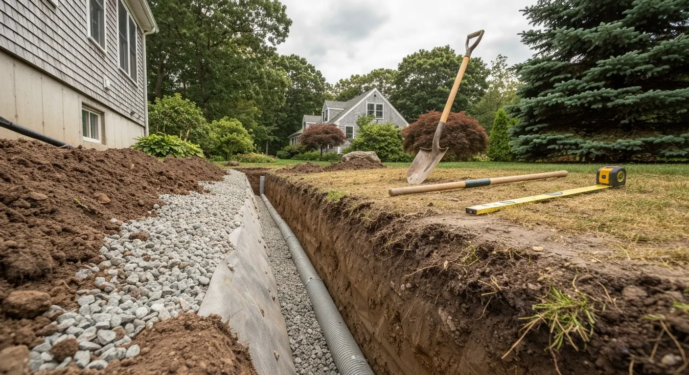 French drain installation