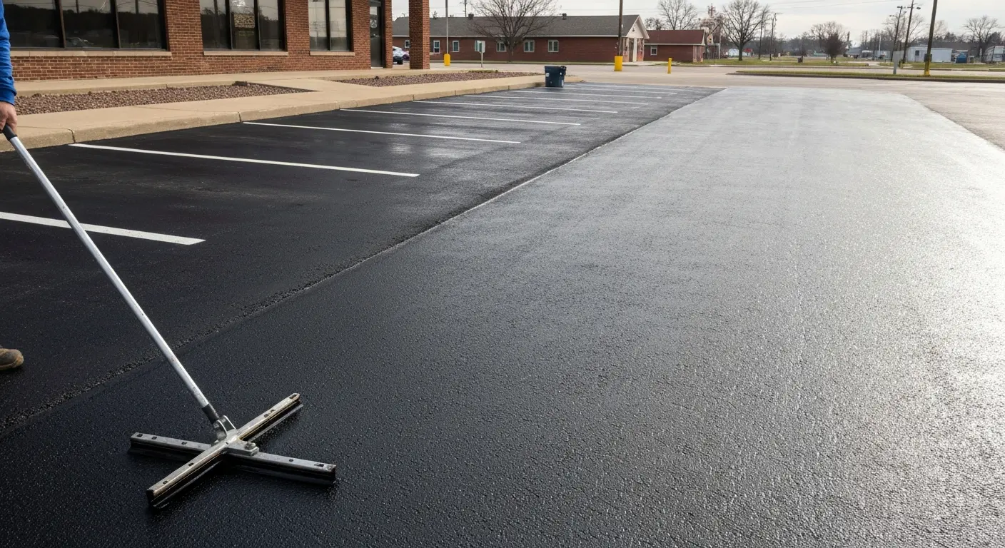 Parking lot sealcoating project