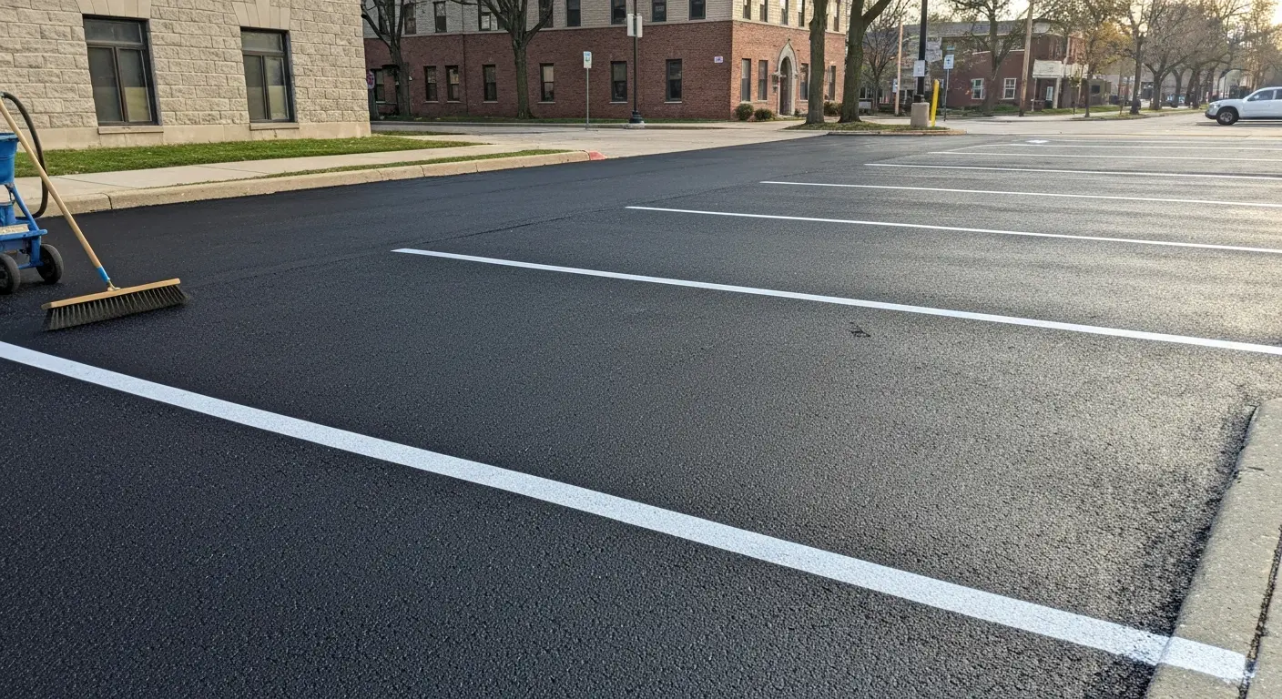 Parking lot seal coating