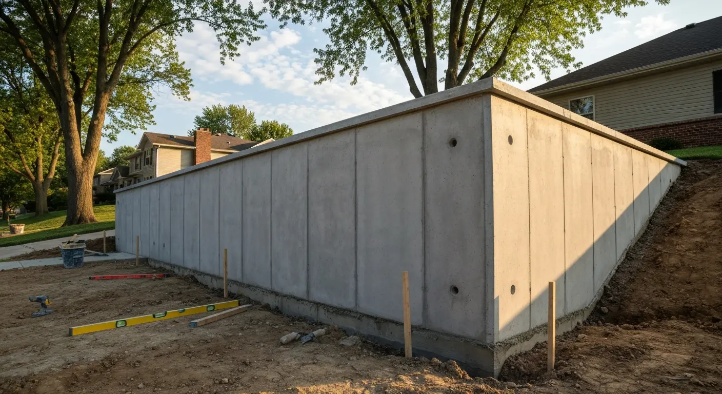 Driveway retaining wall