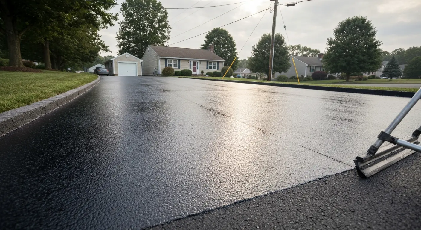 Seal-coated asphalt driveway