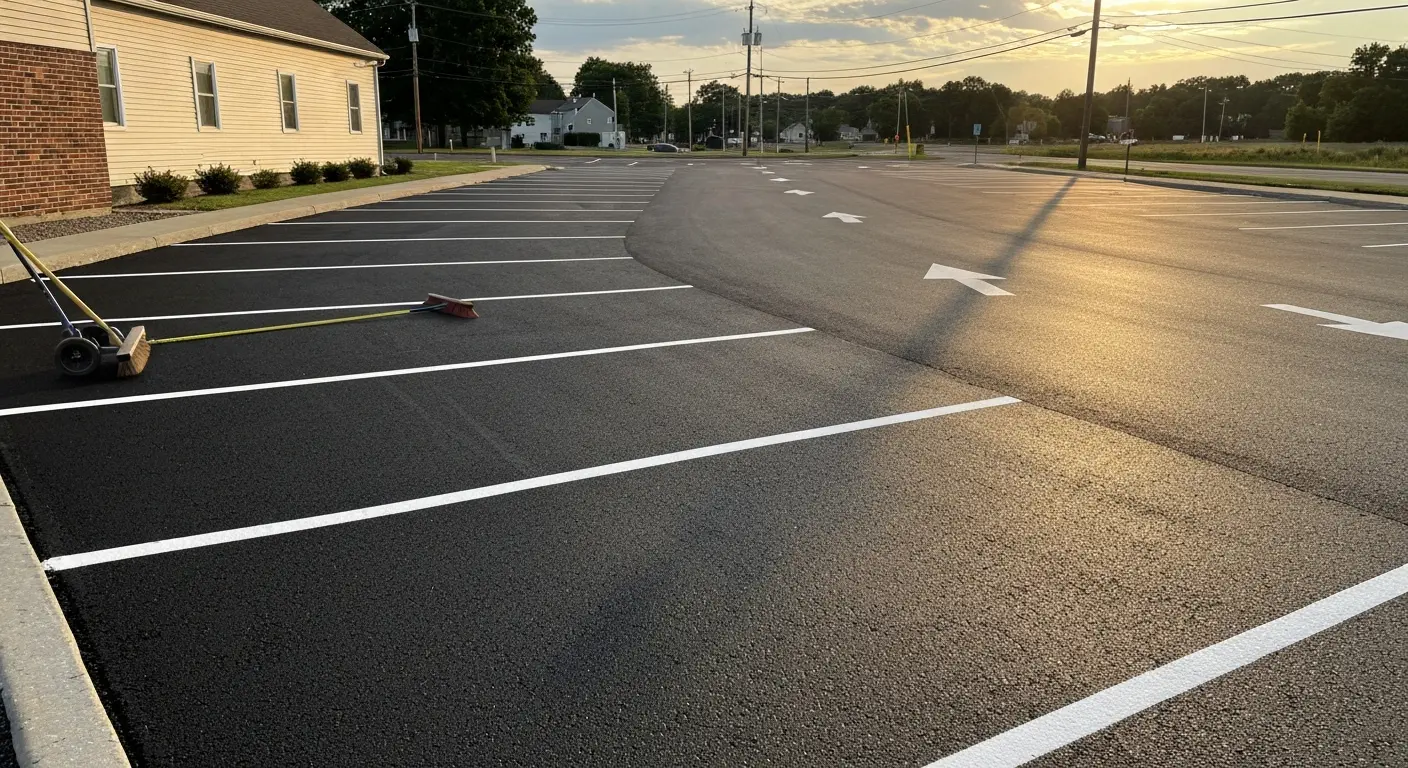 Commercial parking lot paving