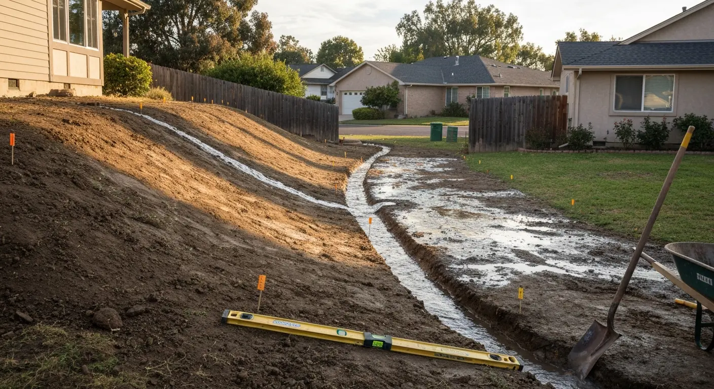 Drainage grading on residential property