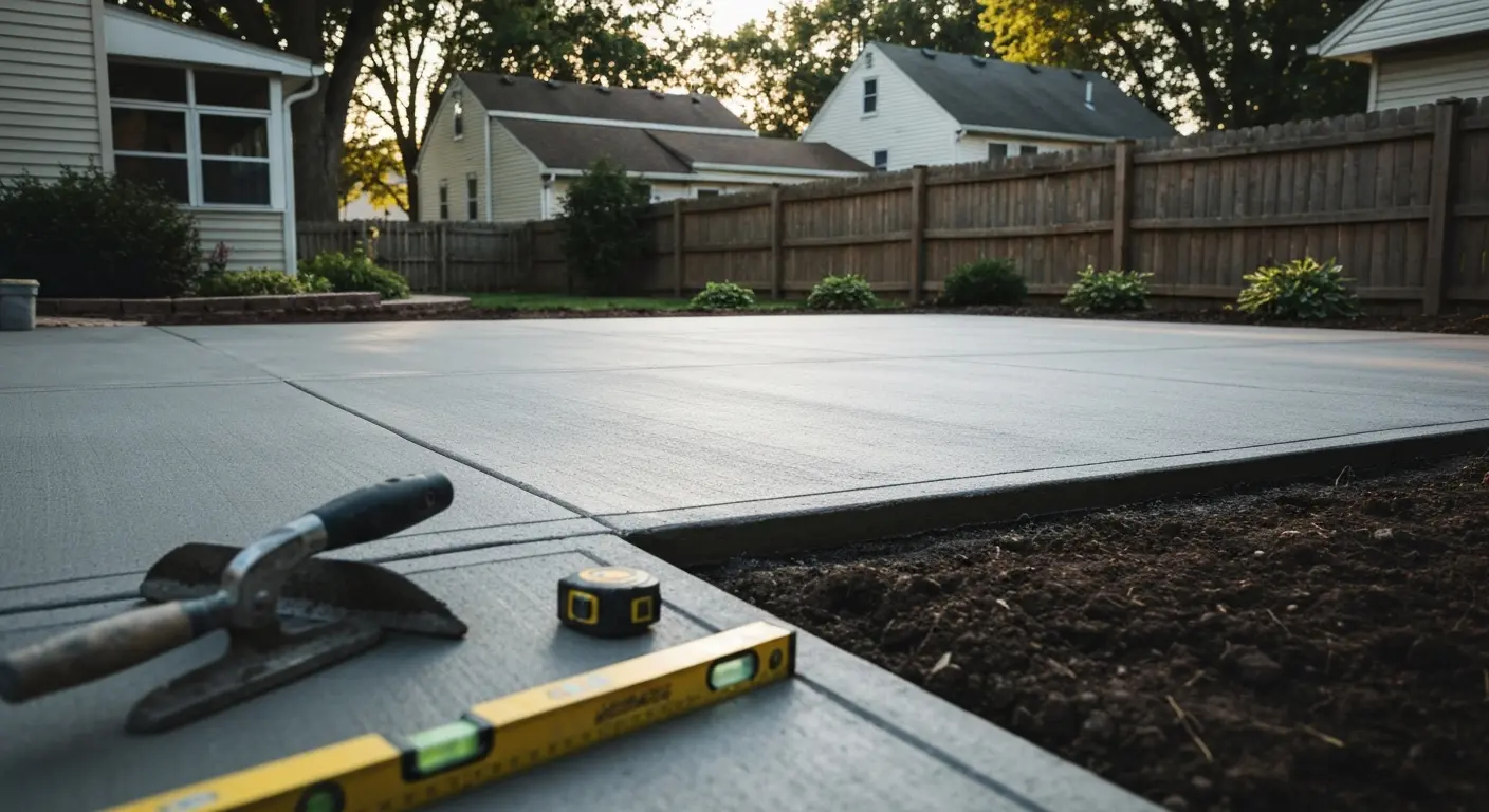 Concrete patio installation