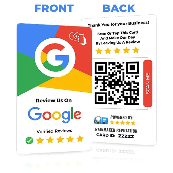 Example of NFC card designed to collect reviews Example of NFC card designed to collect reviews
