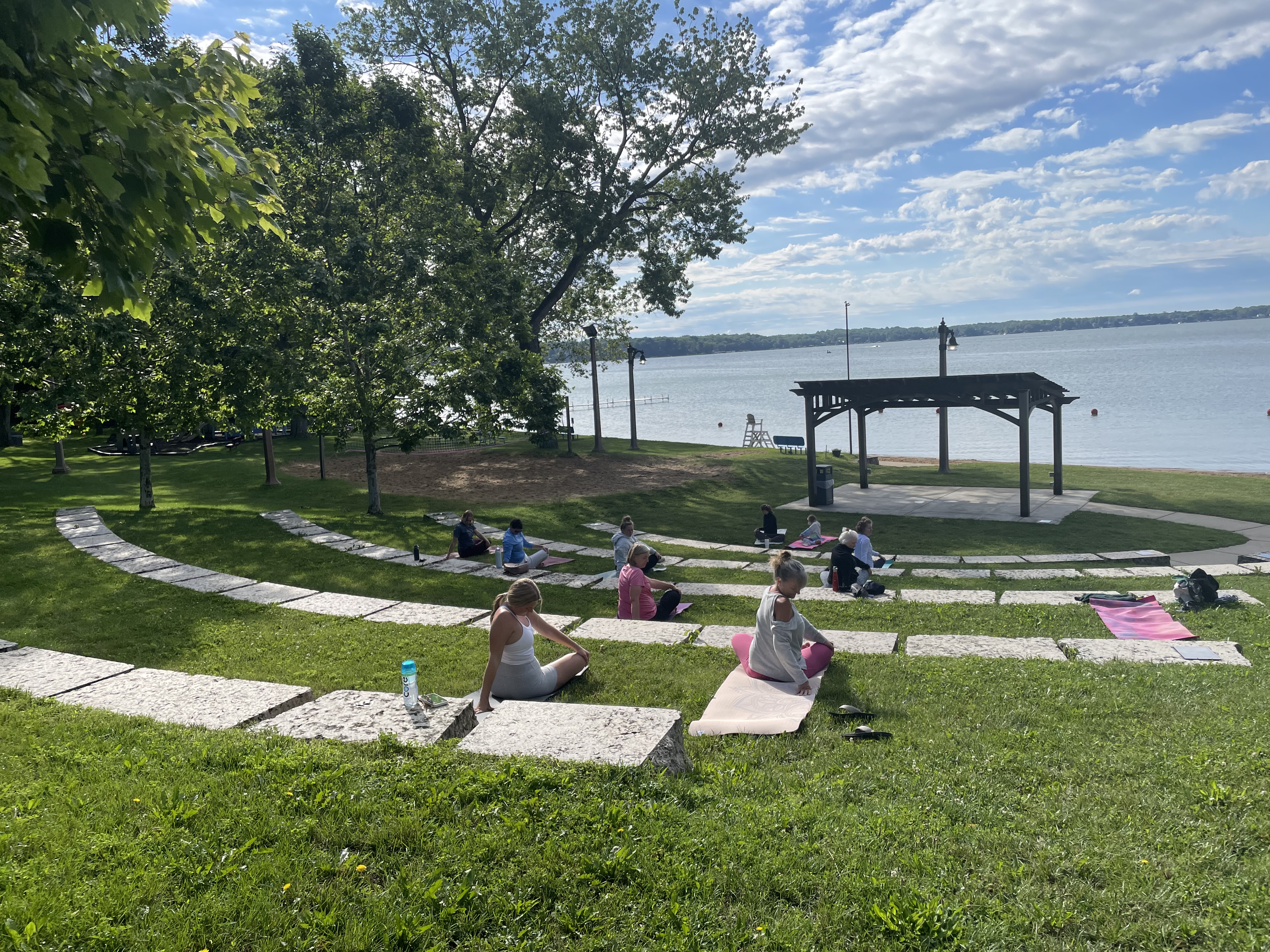Saturday Community Outdoor Yoga at Damore Amphitheater Saturday Community Outdoor Yoga at Damore Amphitheater