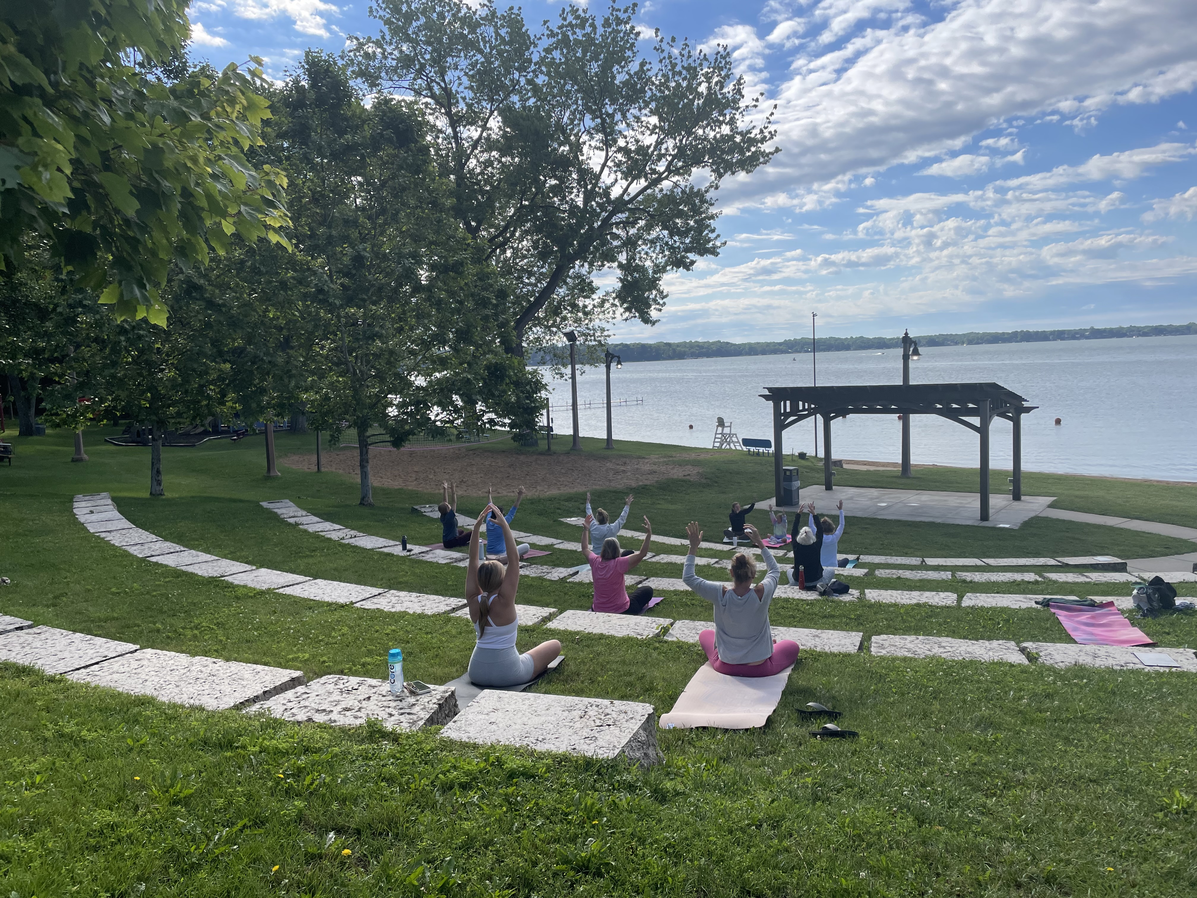 Saturday Community Outdoor Yoga at Damore Amphitheater Saturday Community Outdoor Yoga at Damore Amphitheater