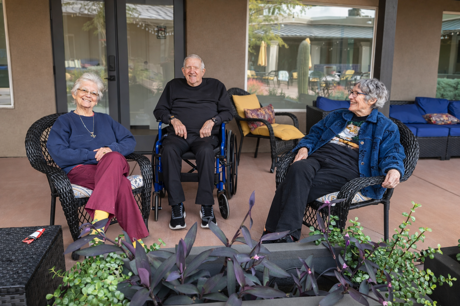 Resident and caregiver at Tucson Assisted Living Retreat