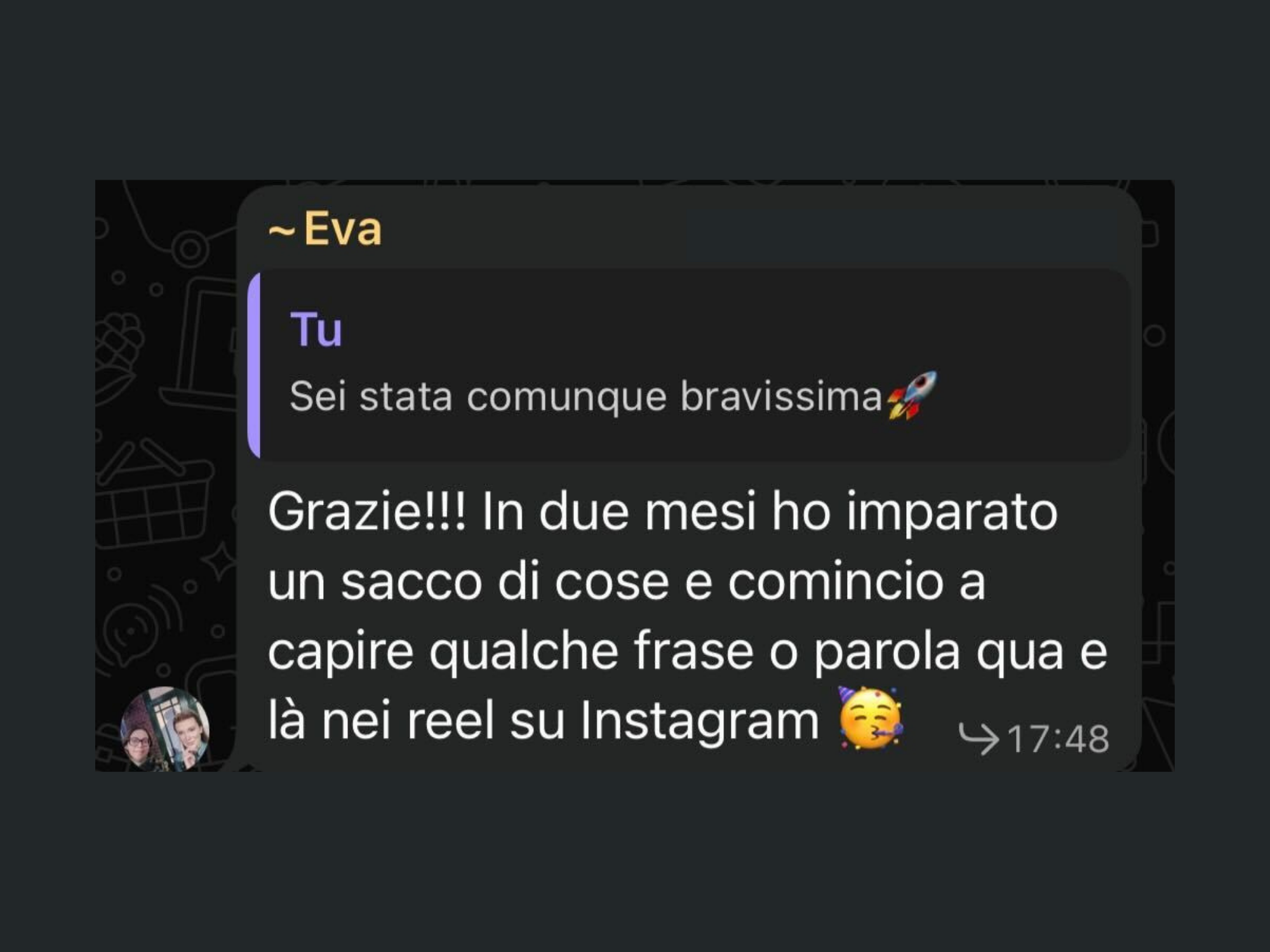 Feedback studente LangUnity su WhatsApp 14