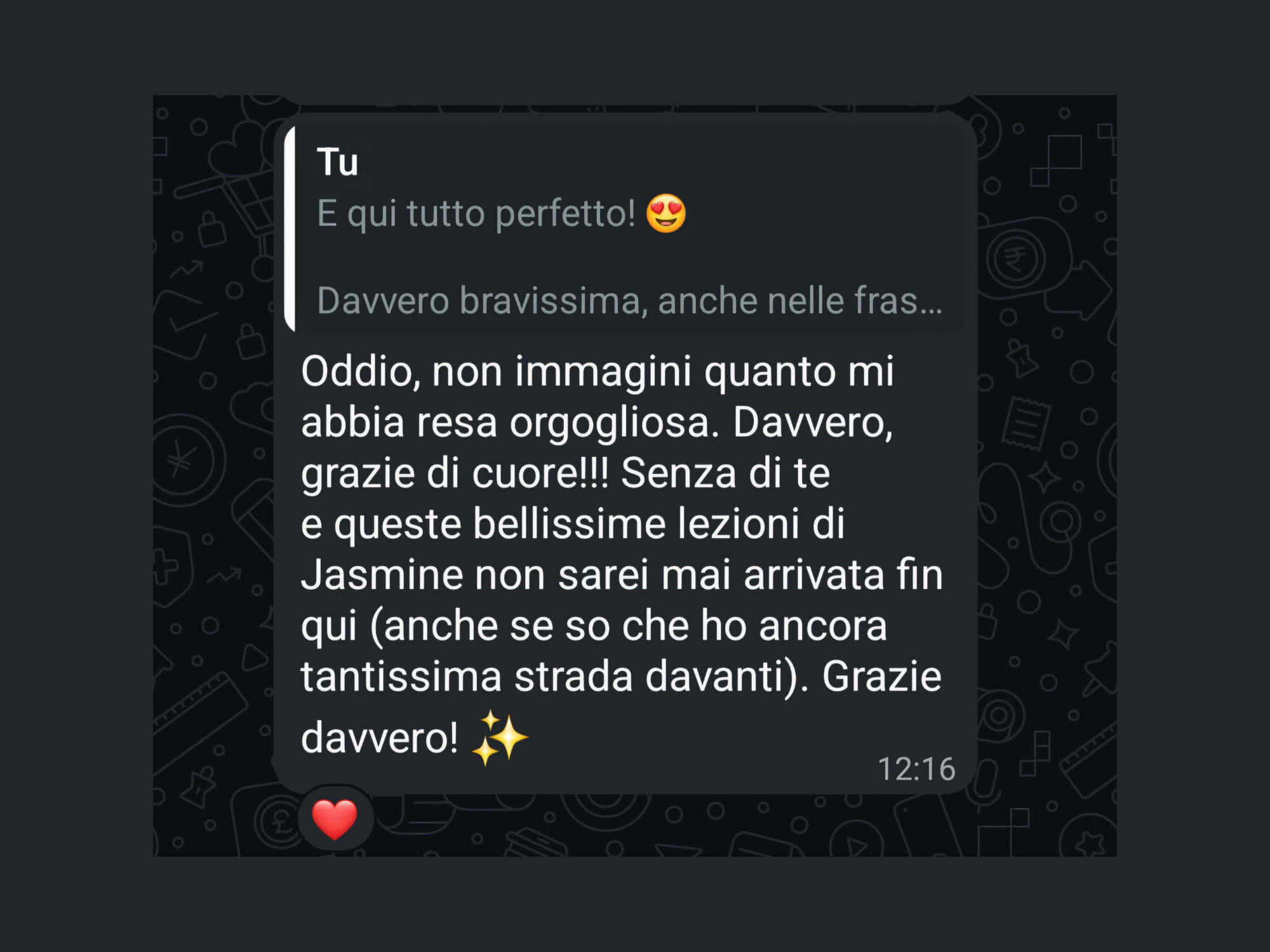 Feedback studente LangUnity su WhatsApp 10