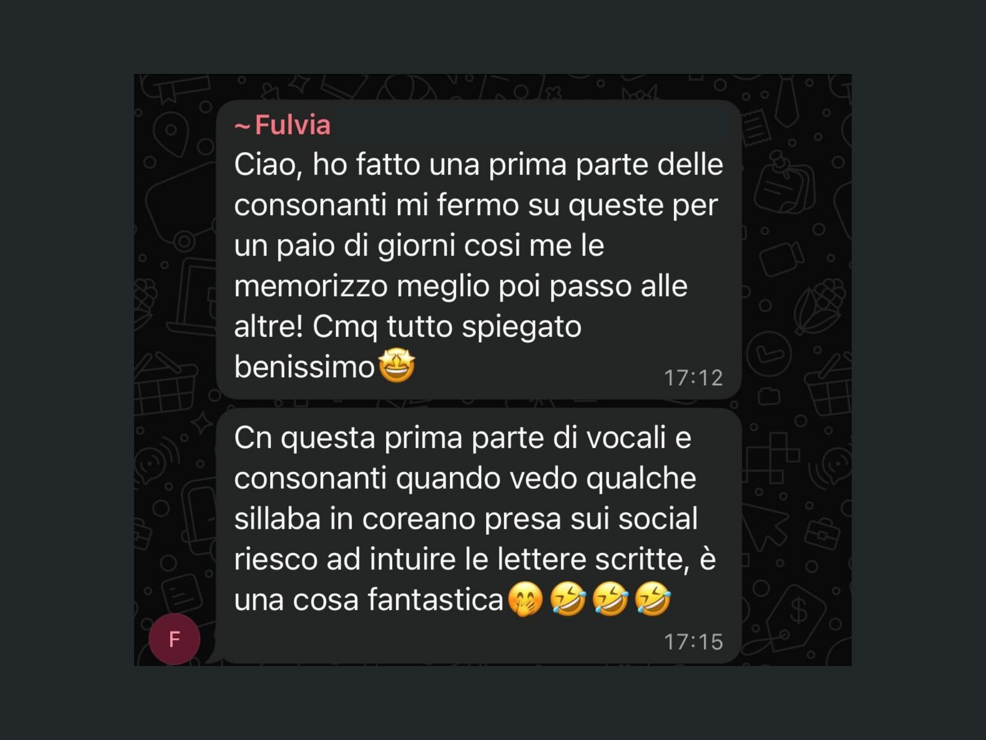 Feedback studente LangUnity su WhatsApp 13