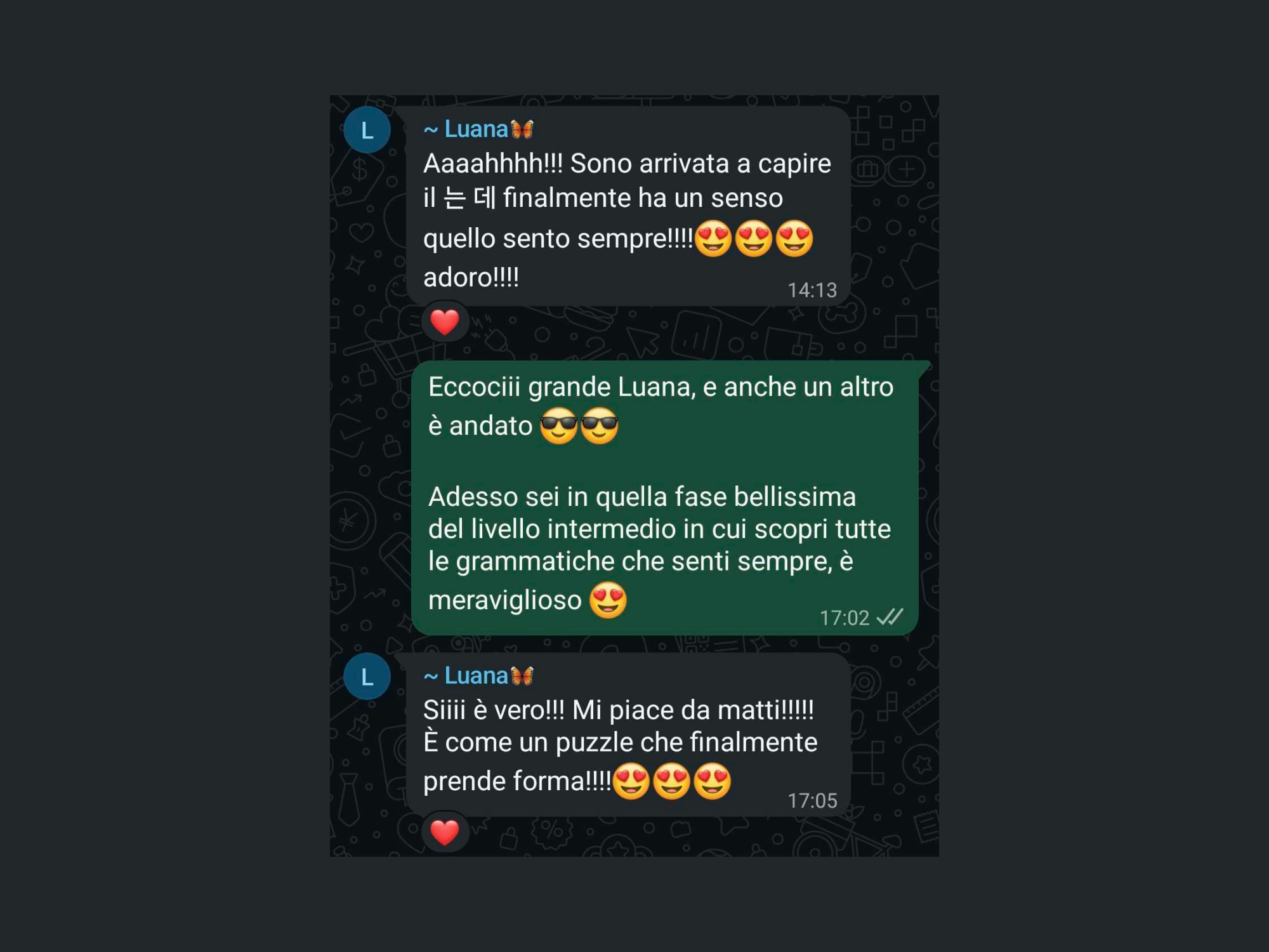 Feedback studente LangUnity su WhatsApp 21