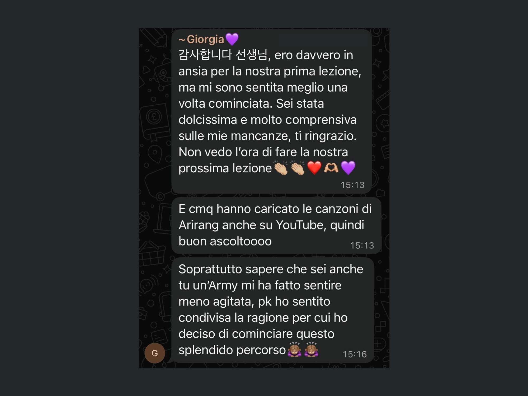 Feedback studente LangUnity su WhatsApp 12