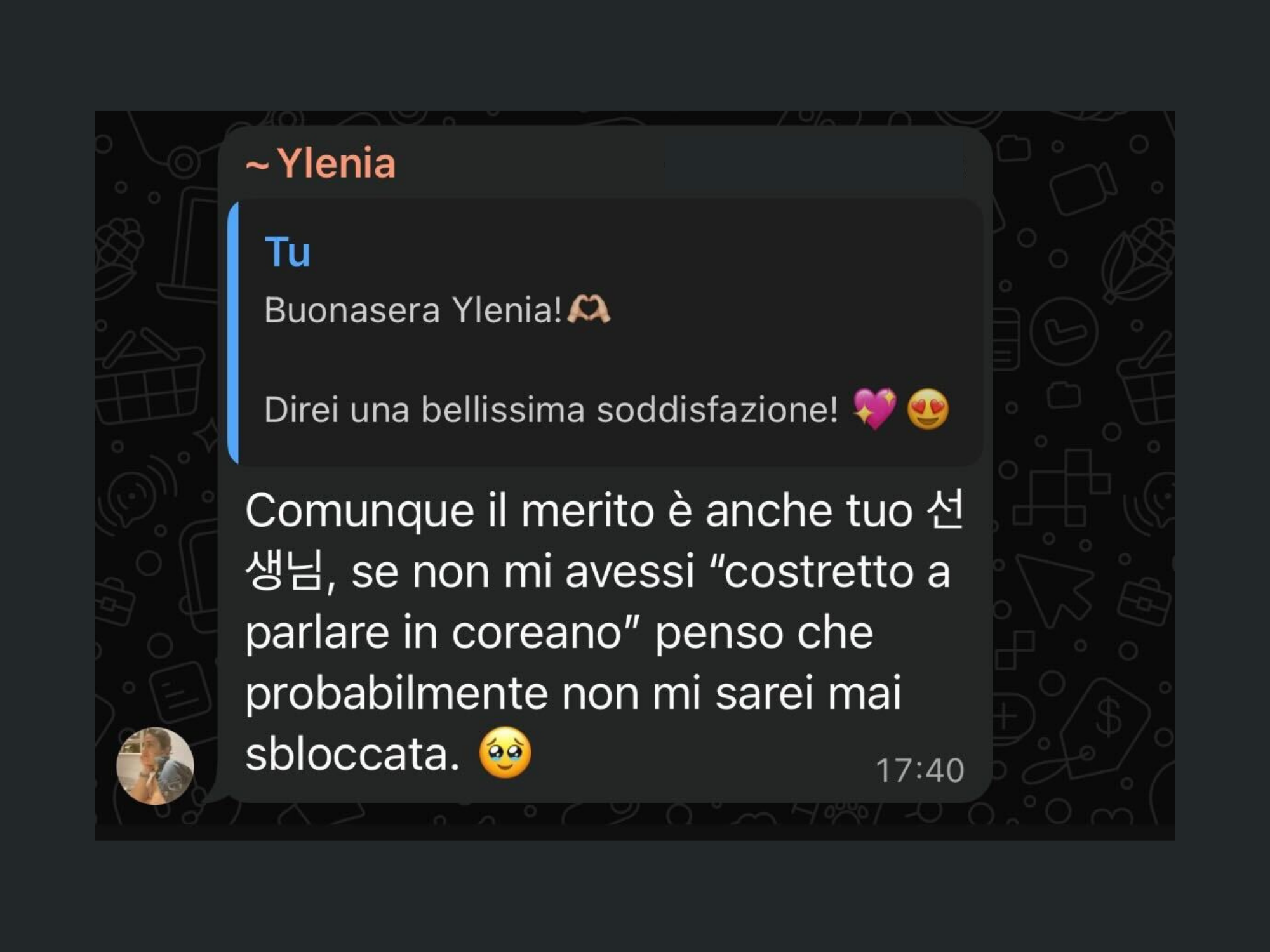 Feedback studente LangUnity su WhatsApp 16