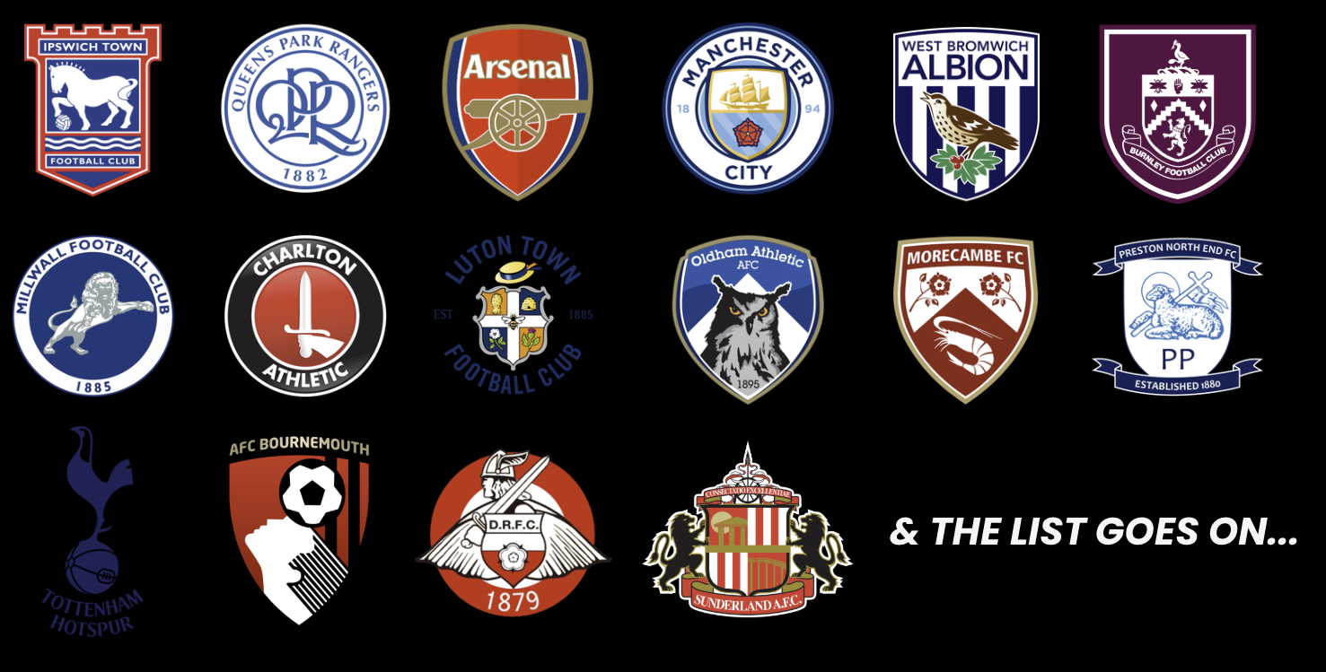 Clubs Ryan Has Worked With