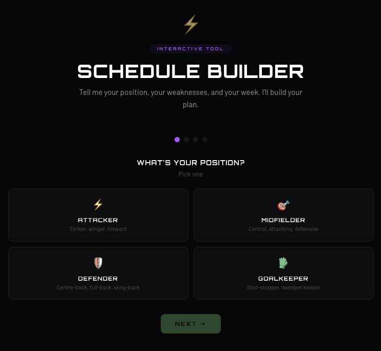 Schedule Builder Tool Screenshot