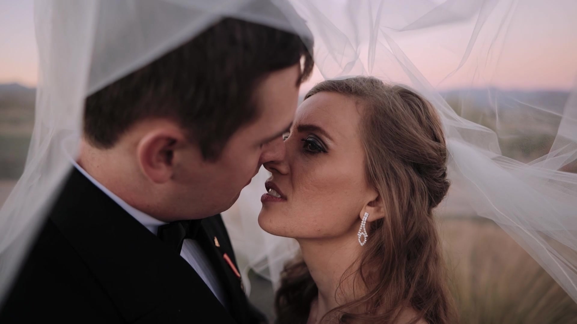 Bride's portrait with golden-hour glow