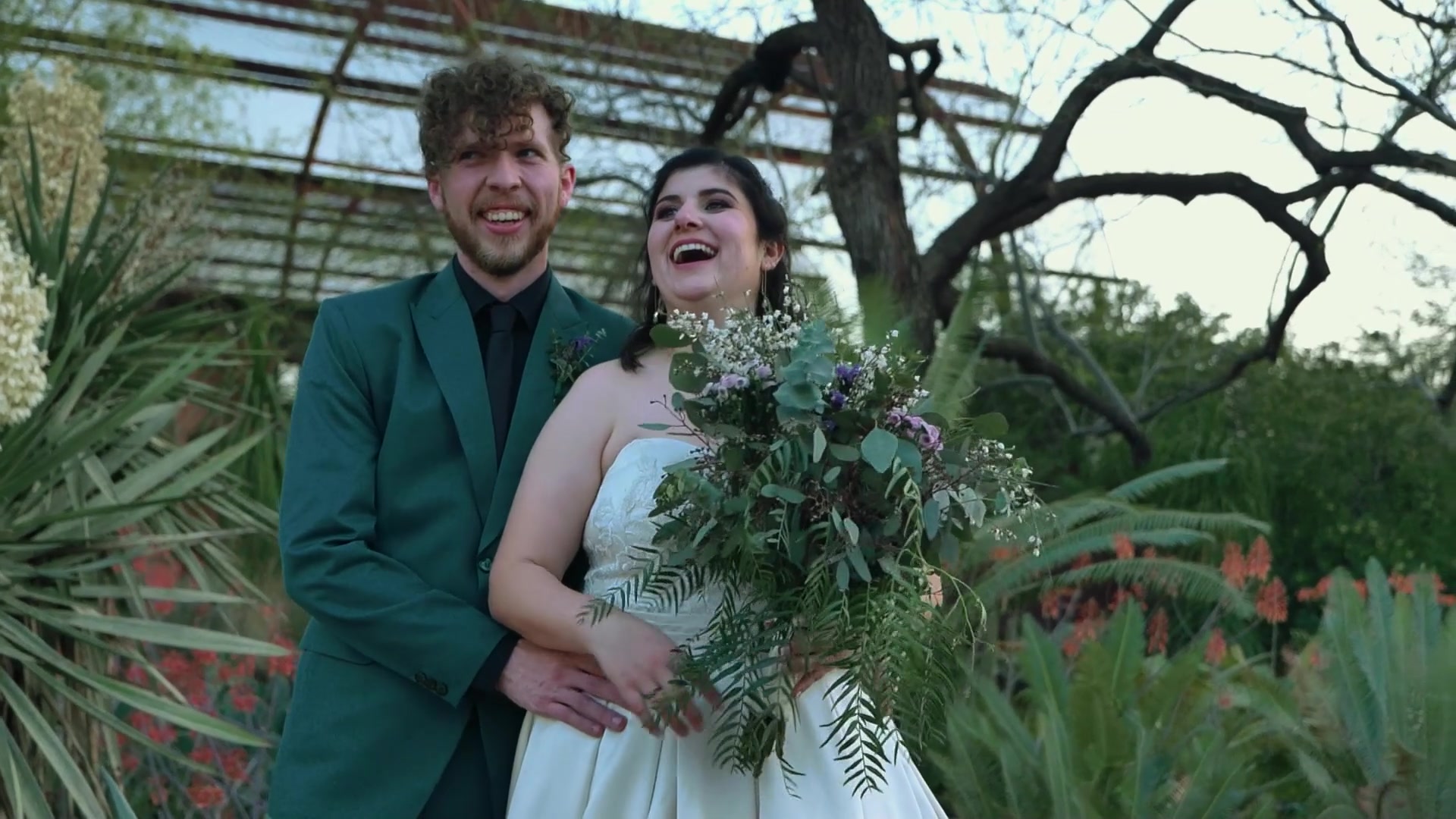 Couple's first dance at golden hour