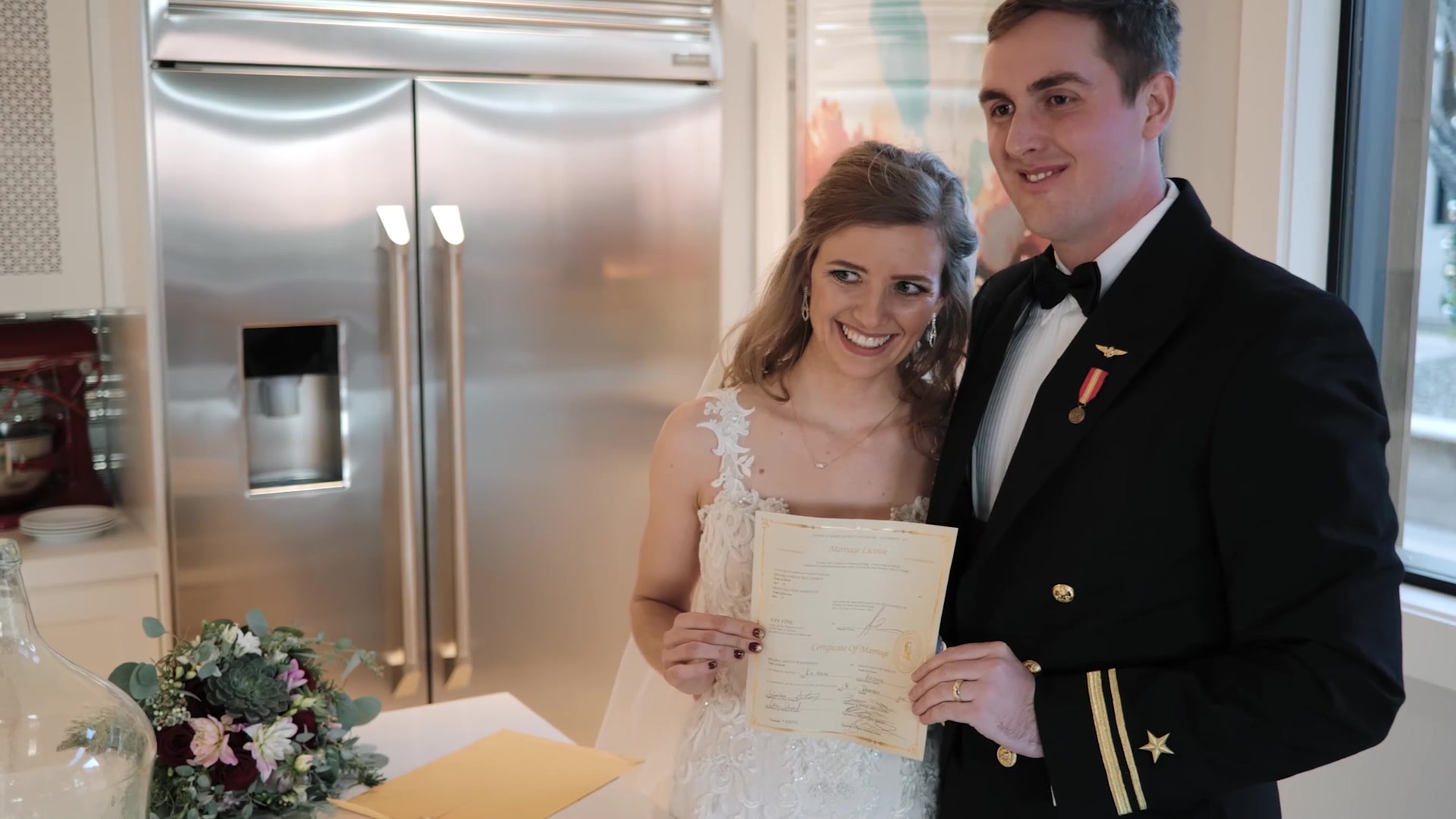 Groom's first look at a desert resort