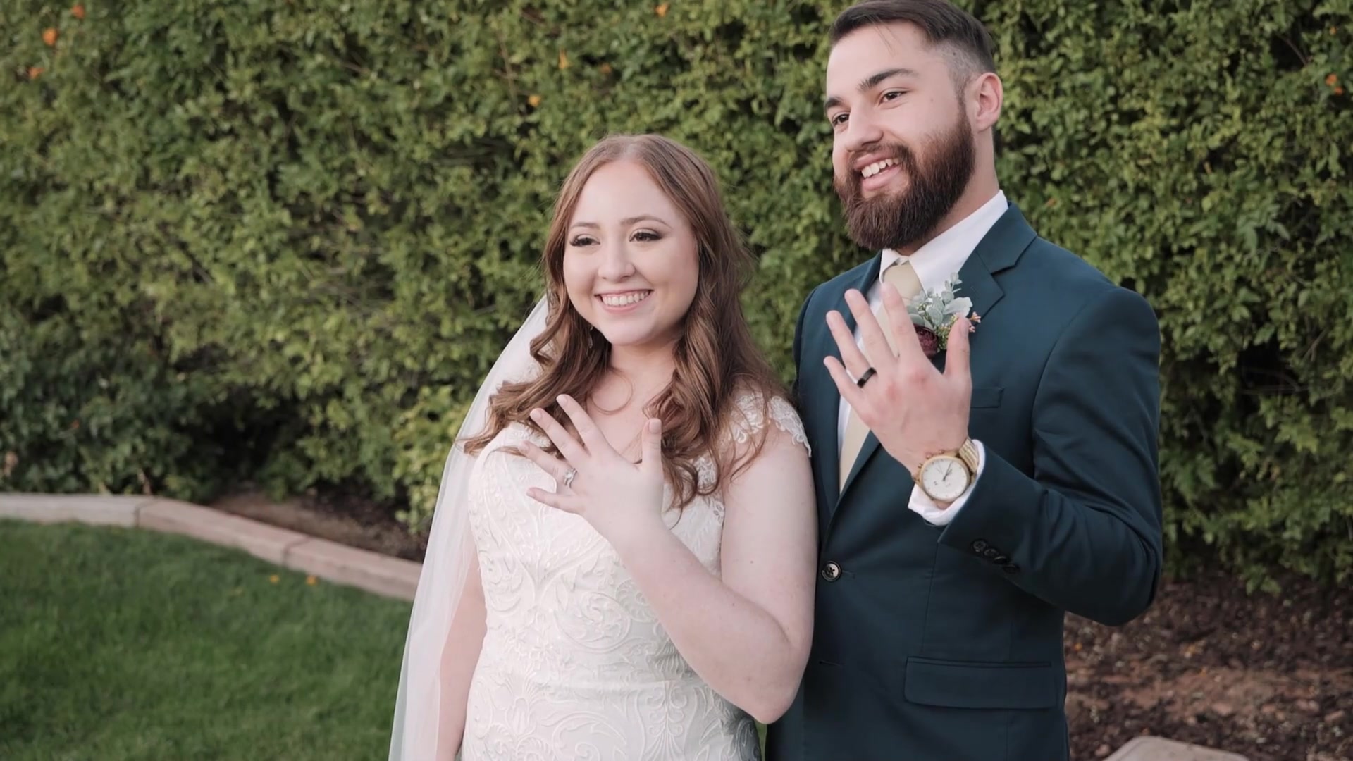 Wedding ceremony at a Arizona hacienda