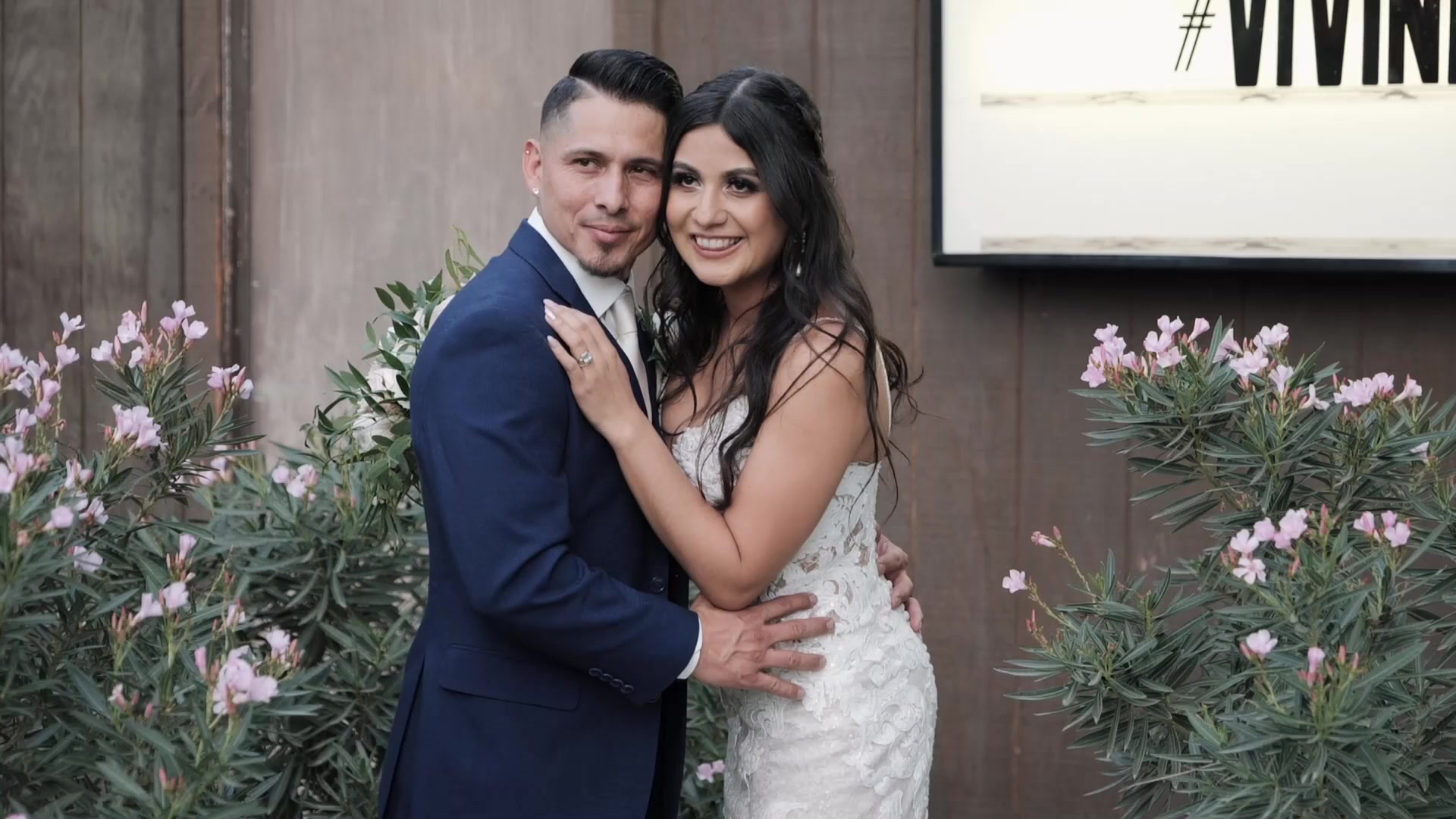 Desert wedding portrait with warm grading