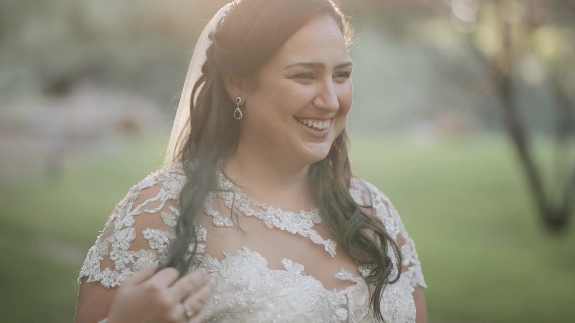 Desert elopement with mountain vista