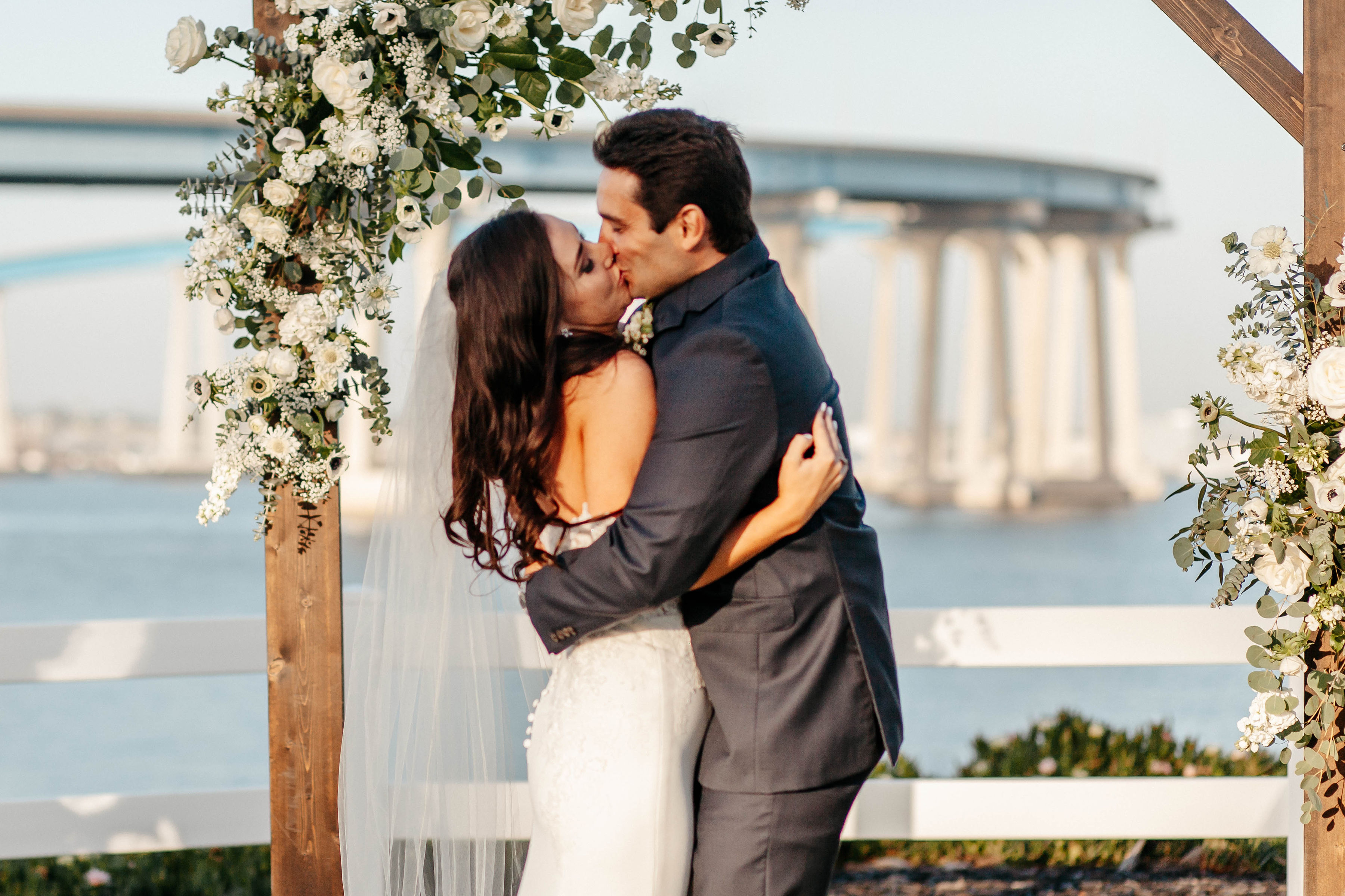 Couple's vow exchange at a Tucson mission