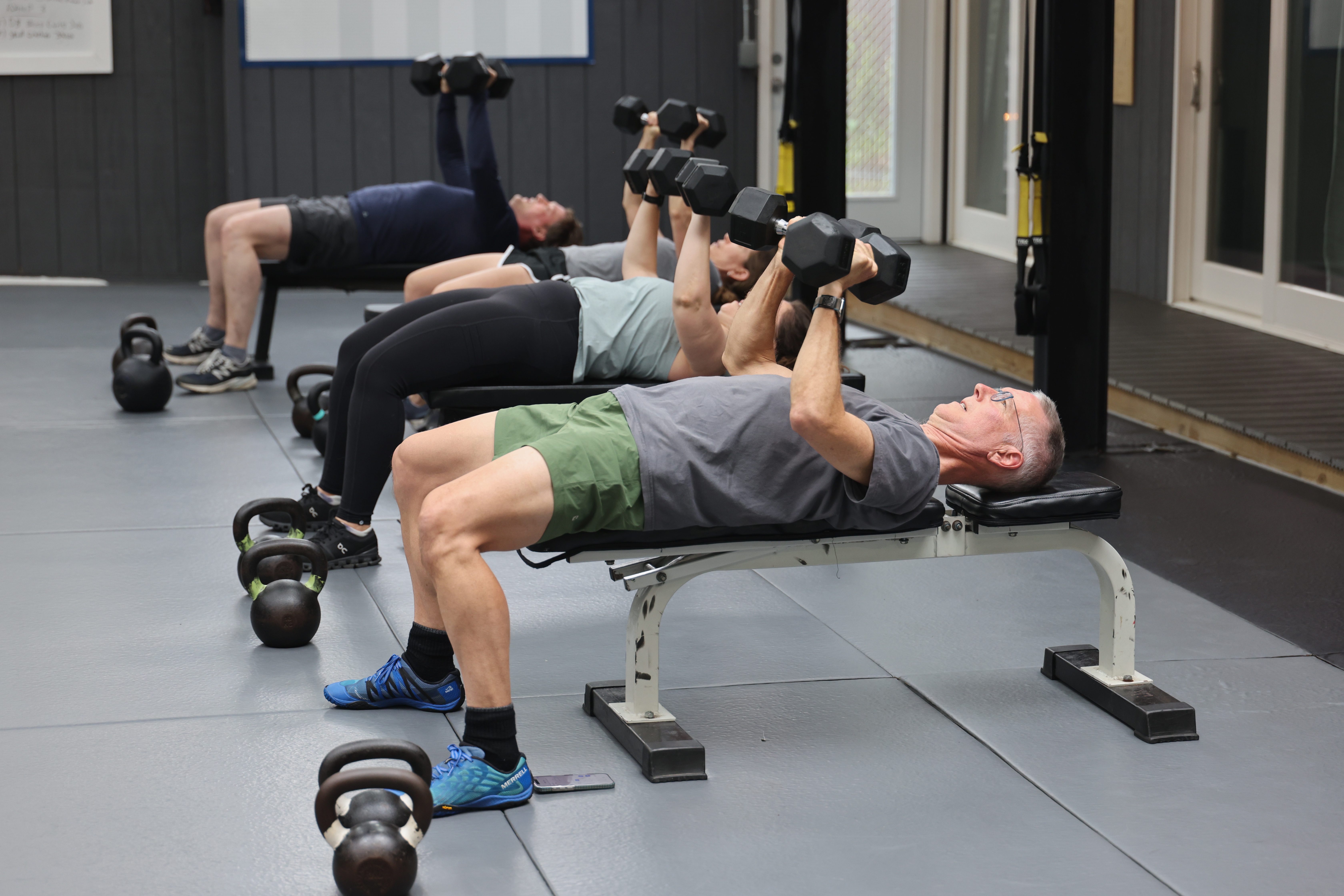 A small coached group training together at Revolutionary Fitness