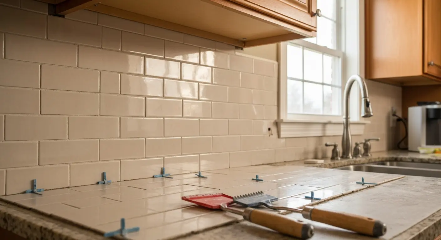 Kitchen backsplash installation