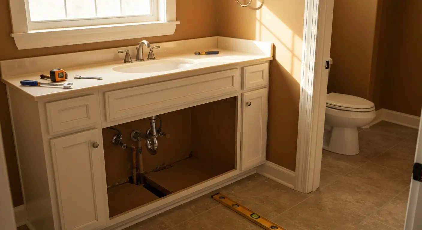 Bathroom vanity installation