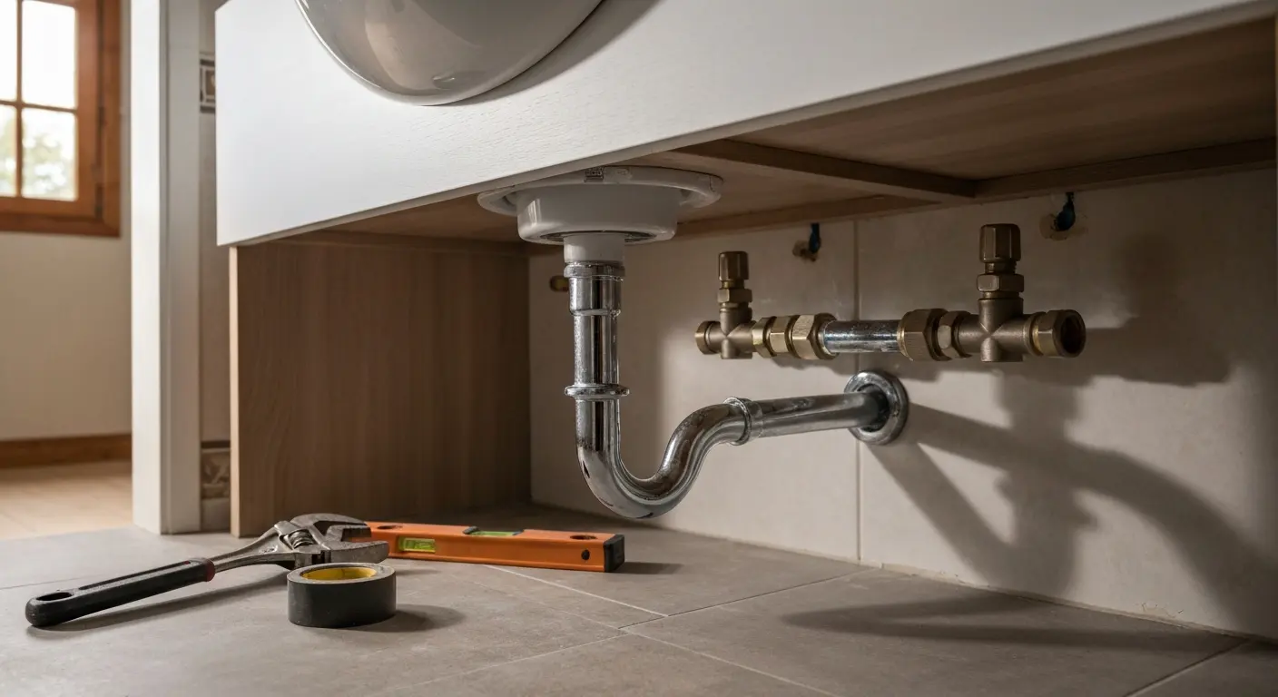 Plumbing setup for vanity